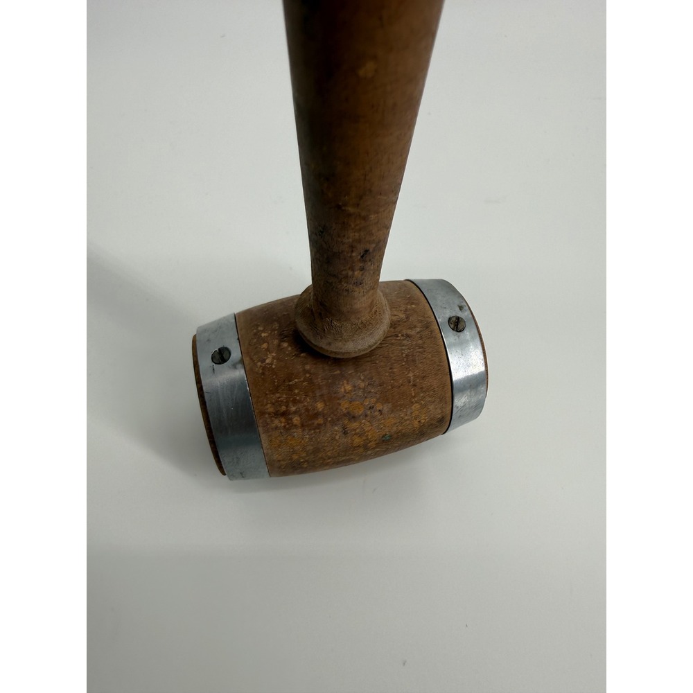 Vintage Wooden Mallet Gavel 8.5‎ Inch Wood Metal Primitive Rustic Decor - Picture 8 of 10
